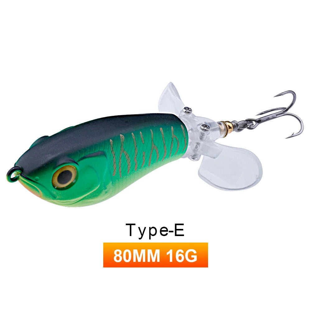 TREHOOK Topwater Double - Blade Popper Lure – 7.8cm 8g Floating Artificial Bait with BBK Treble Hooks - ProFishingHub