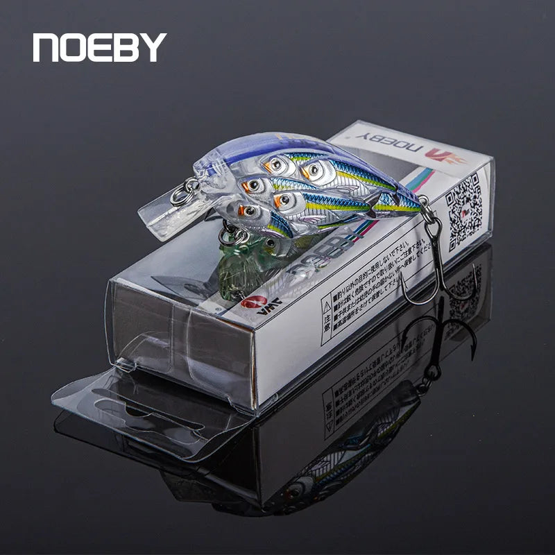 NOEBY Floating Minnow Crankbait 60mm 12.5g – Shallow Diving Crank Bait for Pike, Perch, Bass, Trout