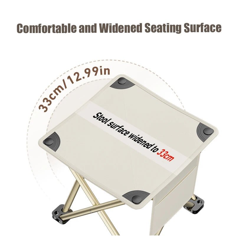 Foldable Outdoor Fishing Stool – Lightweight Seat with Optional Side Pocket (Black or White) - ProFishingHub