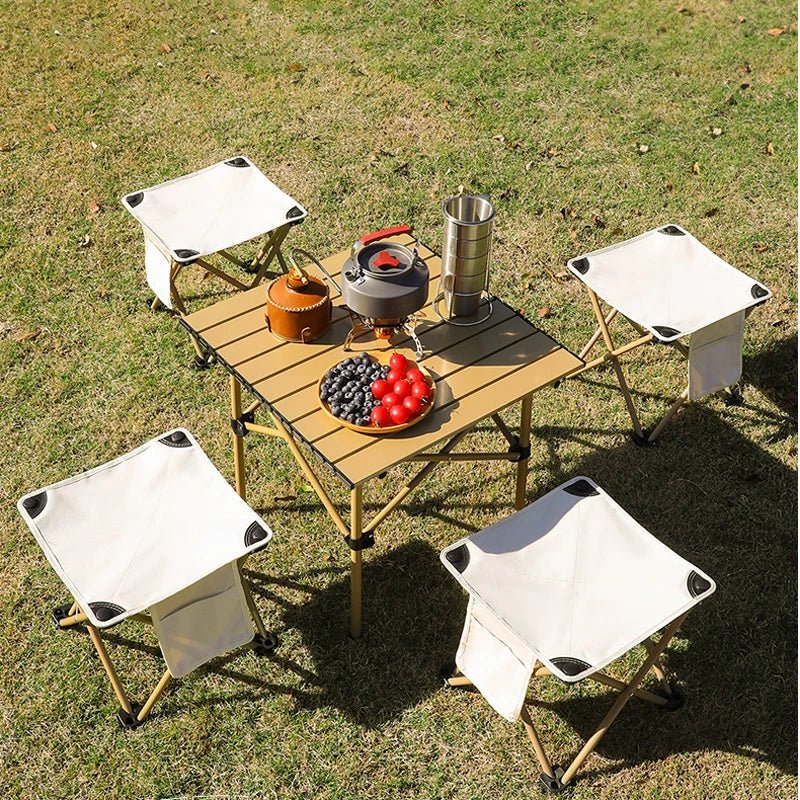 Foldable Outdoor Fishing Stool – Lightweight Seat with Optional Side Pocket (Black or White) - ProFishingHub