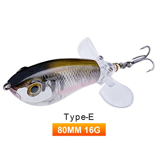 TREHOOK Topwater Double - Blade Popper Lure – 7.8cm 8g Floating Artificial Bait with BBK Treble Hooks - ProFishingHub